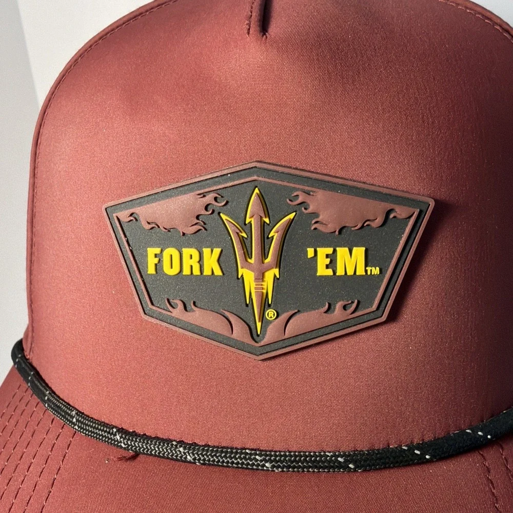 Arizona State University Sun Devils Fork 'Em Adjustable Rope Cap Maroon Color